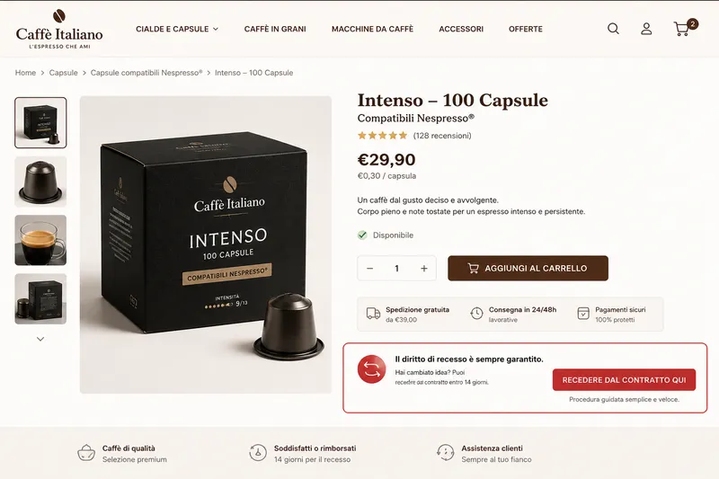 recesso per ecommerce 